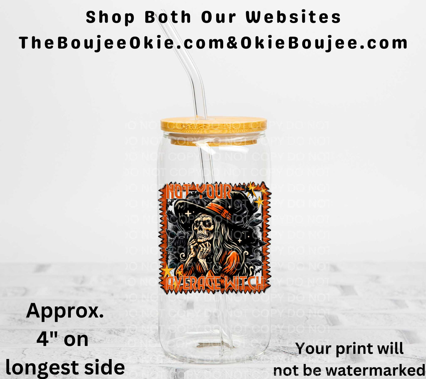 Not Your Average Witch UV DTF Decal Double Sided