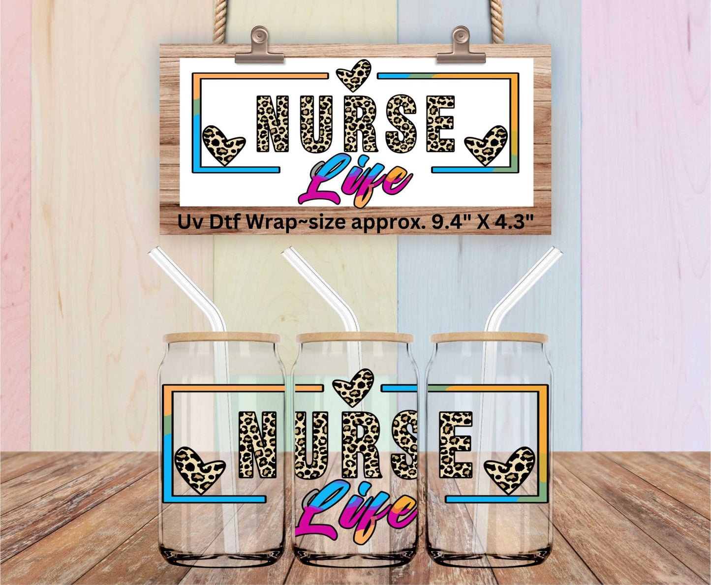 Uv Dtf Wrap Nurse Life | Double Sided