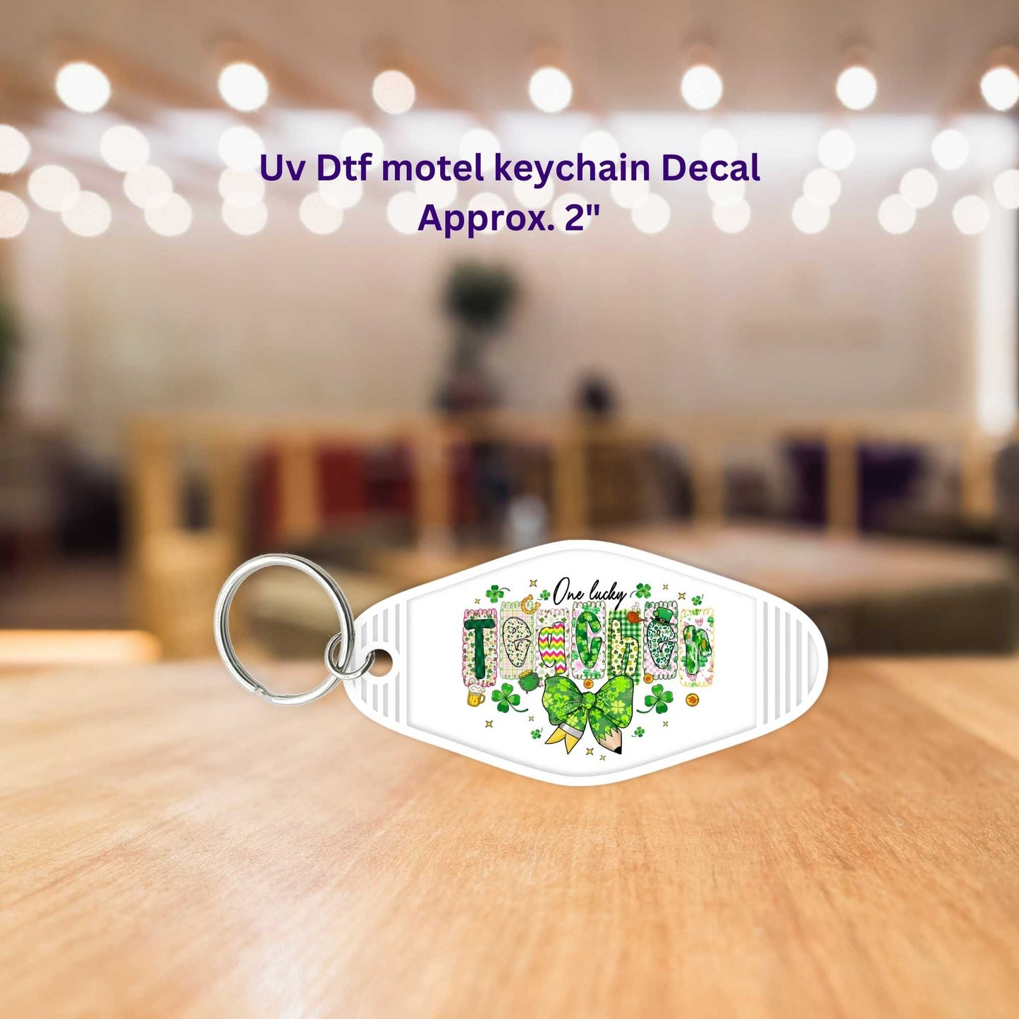 One Lucky Teacher Motel Keychain Decal