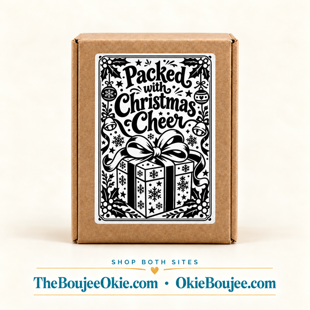 Packed with Christmas Cheer 4X6 Thermal Label Shipping Packaging Stickers Pack of 20