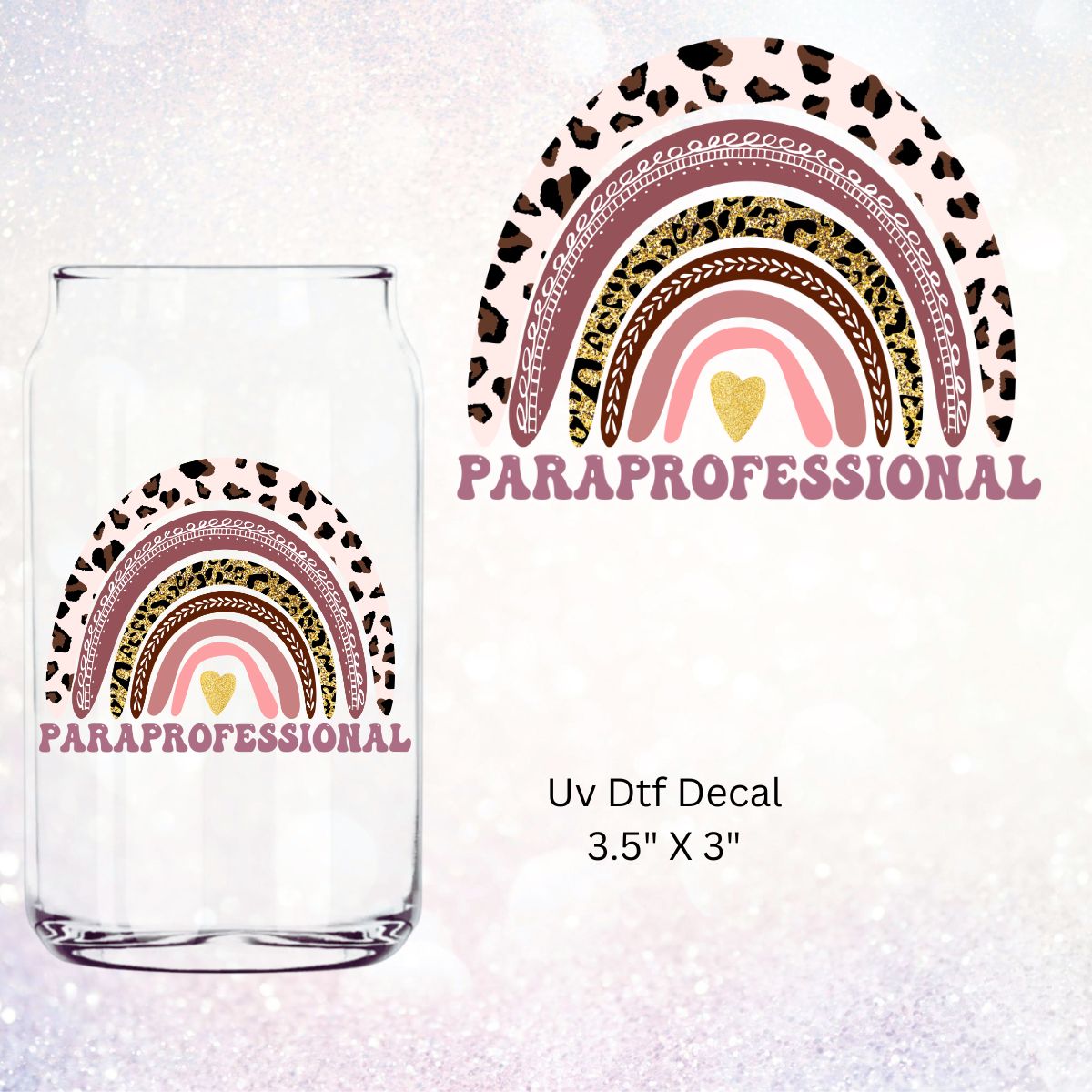 Uv Dtf  Decal Paraprofessional Boho Rainbow