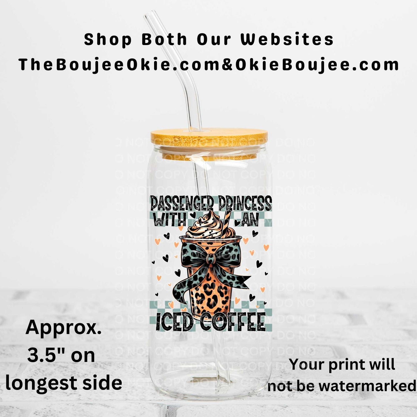 Passenger Princess With An Iced Coffee Uv Dtf Decal