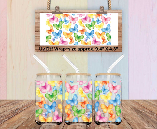 Uv Dtf Wrap Pastel Butterflies | Double Sided