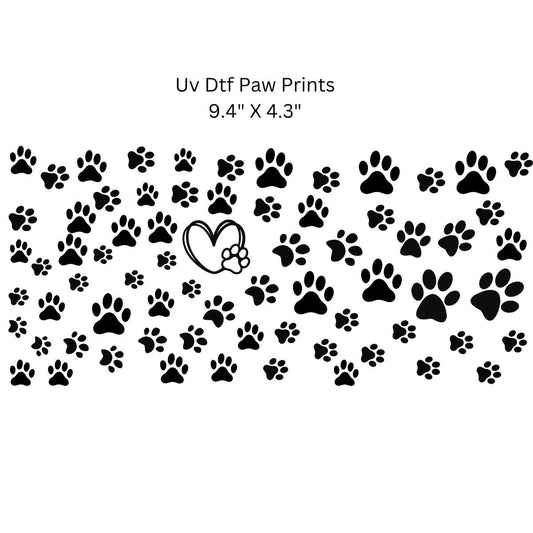 Uv Dtf Mini Gang Sheet or Wrap ~Paw Prints Elements