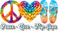 Uv Dtf Wrap Peace Love Flip Flops | Double Sided