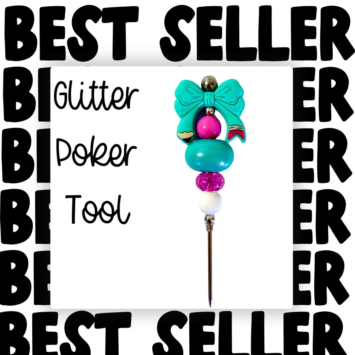 Fancy Beaded Glitter Poker Tool-Pencil Bow