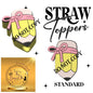 Pencil Bow Straw Topper For Standard Straws