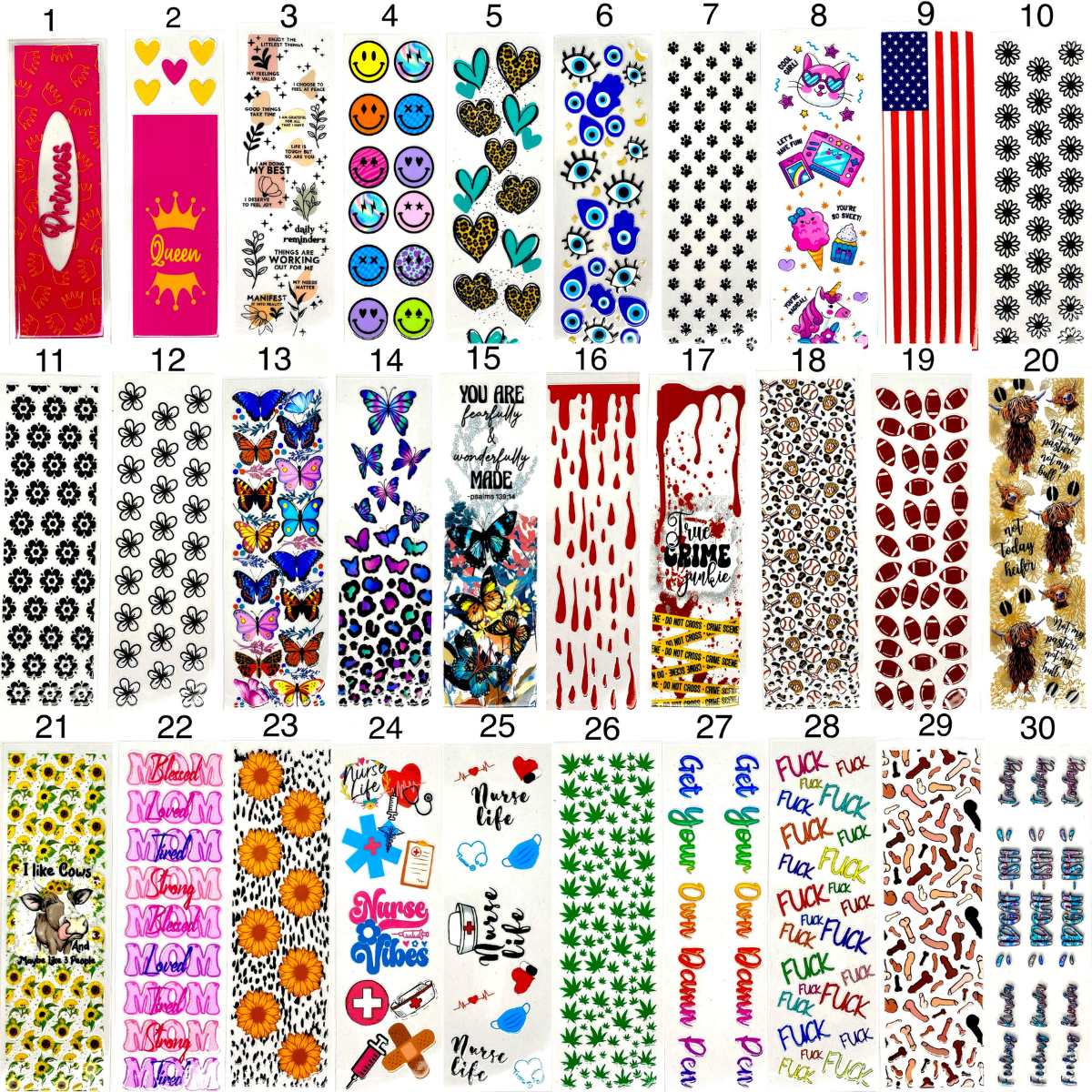 Uv Dtf Pen Wrap Decals 2 for $1.00 Various Designs