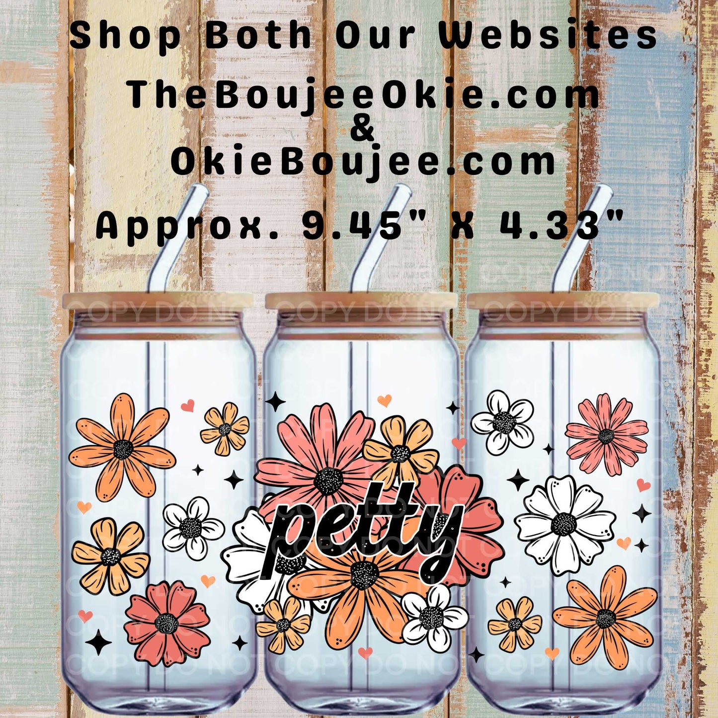 Petty Florals Double-Sided UV DTF Wrap