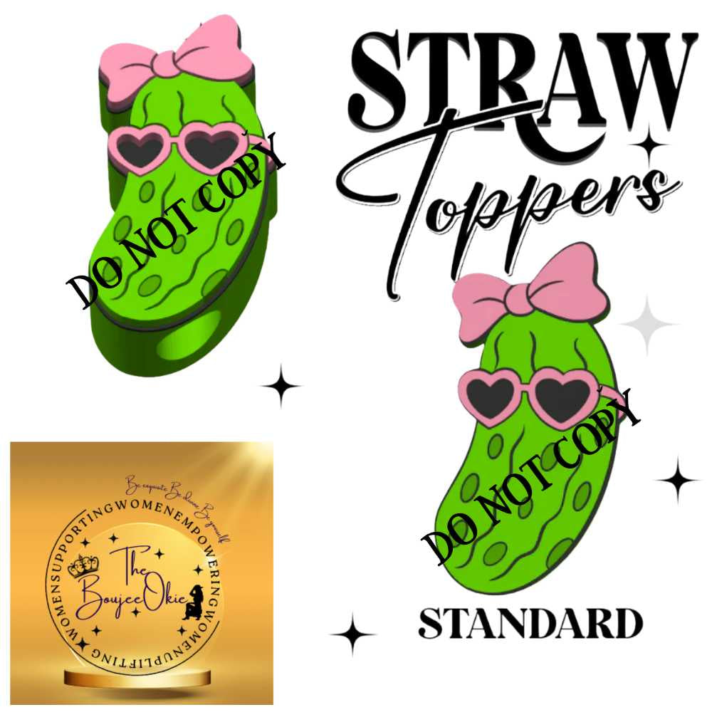 Pickle Straw Topper For Standard Straws