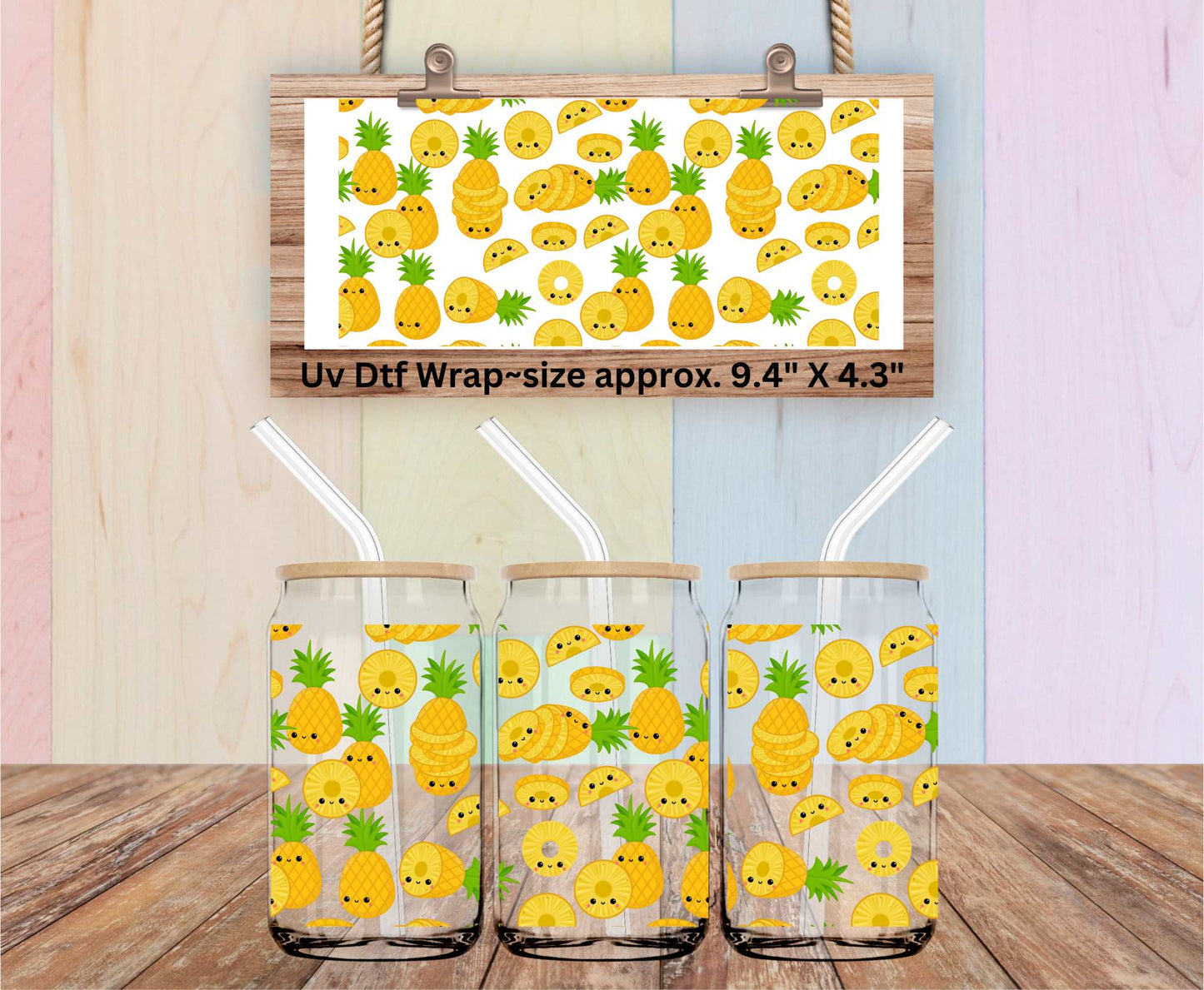 Uv Dtf Wrap Kawaii Pineapple