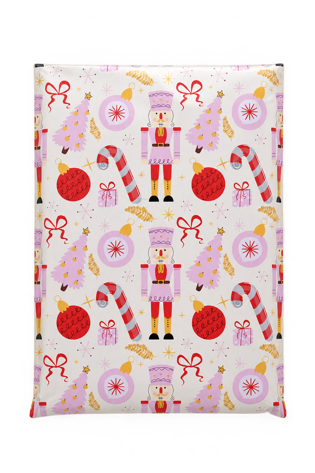 Pink Christmas Nutcrackers polymailer on a transparent background