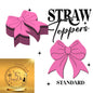 Pink Bow Straw Topper For Standard Straws