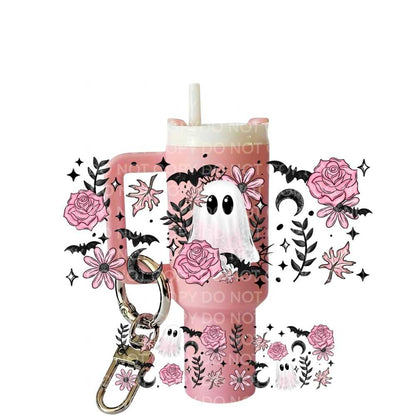 Pink Ghostie Uv Dtf Wrap For Mini Tumbler Keychains