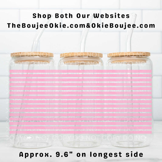 Pink Strips Stripes UV DTF Wrap Or Elements & Clip Art Sheet – Double Sided Cup Wrap Size