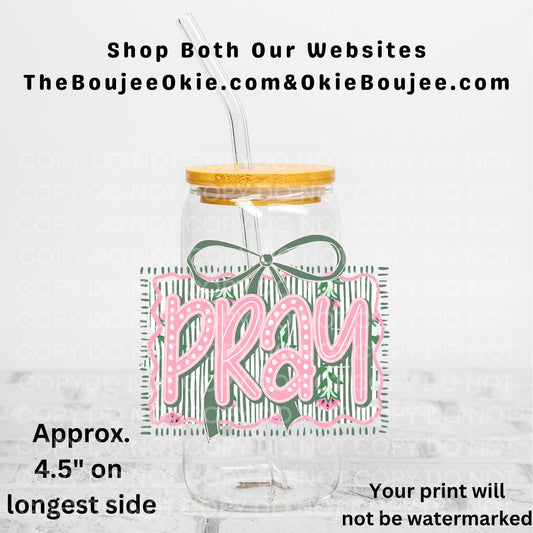 Pray Trendy Stripes Uv Dtf Decal