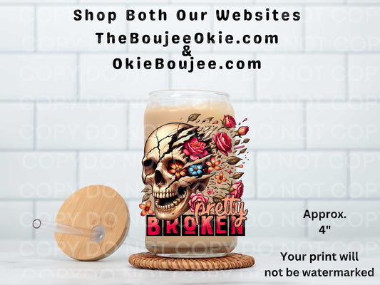 Pretty Broken UV DTF Decal Double Sided