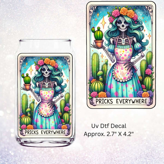 Pricks Everywhere Tarot Card Double-Sided UV DTF Decal