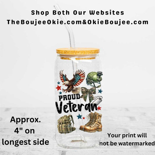 Proud Veteran Uv Dtf Decal Double Sided