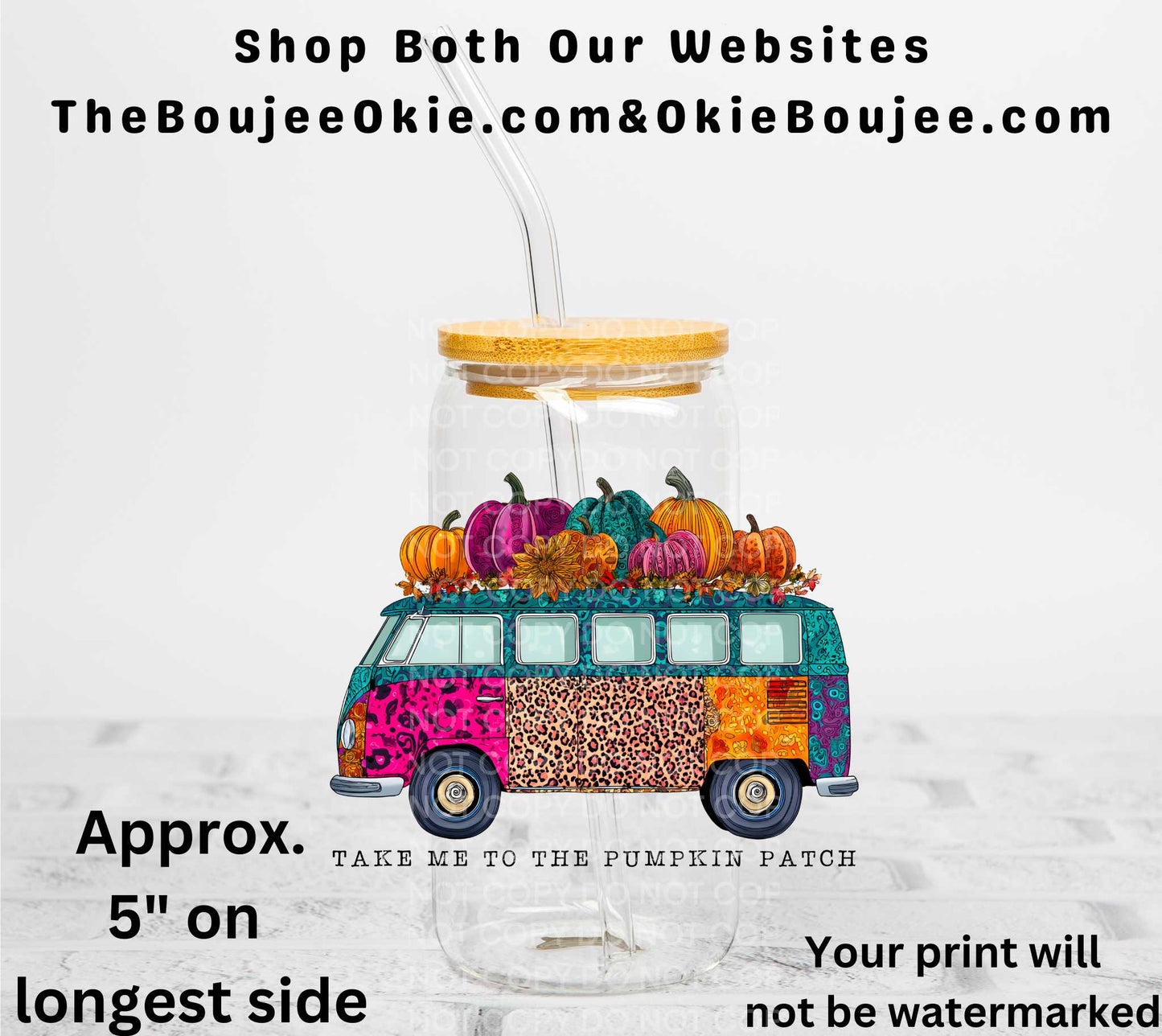 Take Me To The Pumpkin Patch UV DTF Decal Double Sided