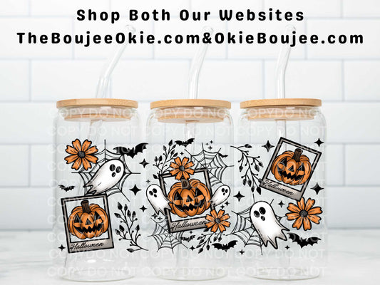 Halloween Polaroid Pumpkin Pics &  Ghosts Uv Dtf Wrap Double Sided