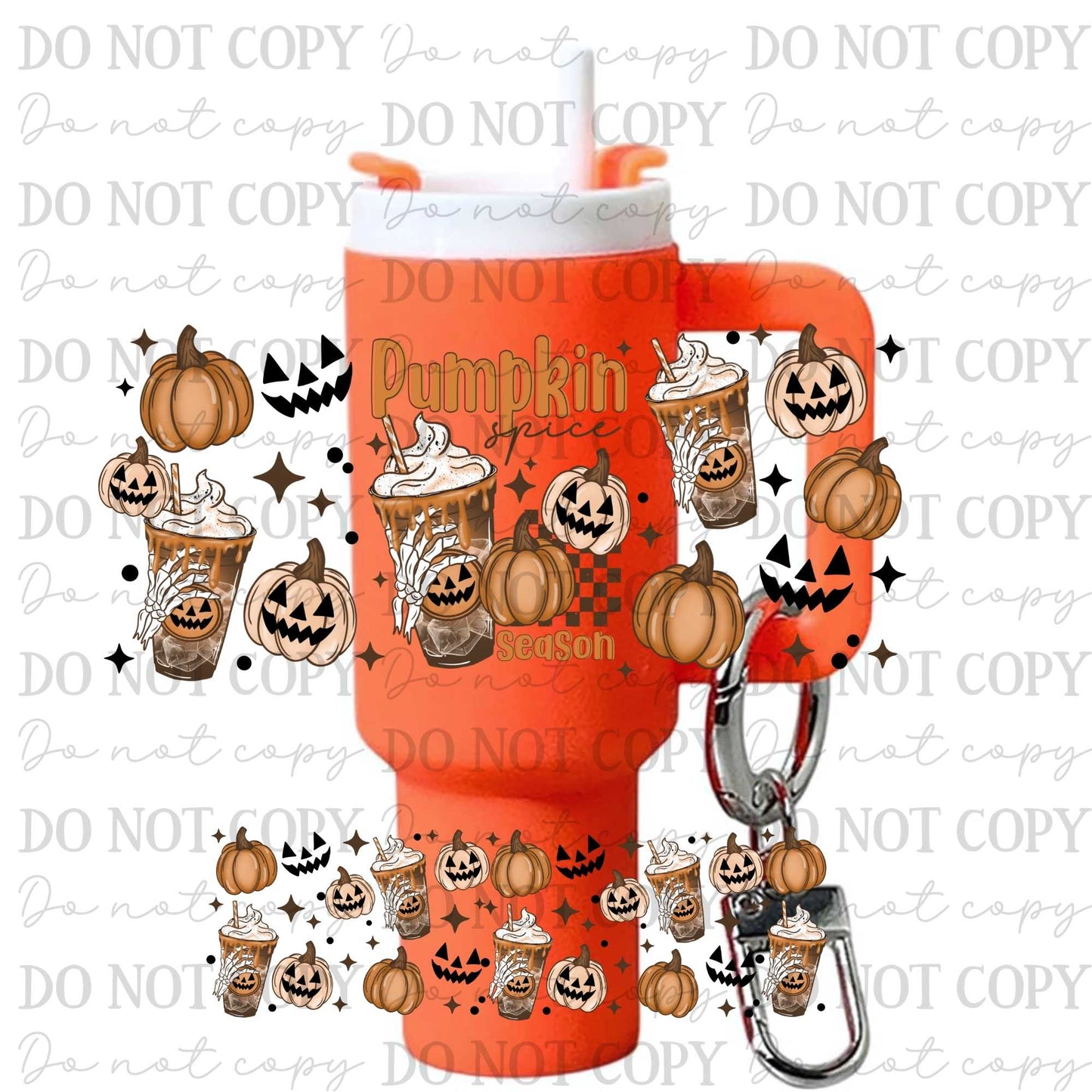 Pumpkin Spice Season Uv Dtf Wrap For Mini Tumbler Keychains