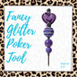 Fancy Beaded Glitter Poker Tool-Purple Heart Stethoscope