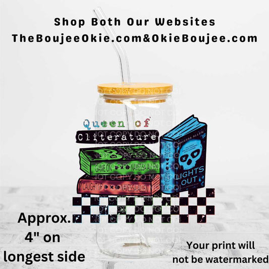 Queen Of Cliterature Uv Dtf Decal Double Sided