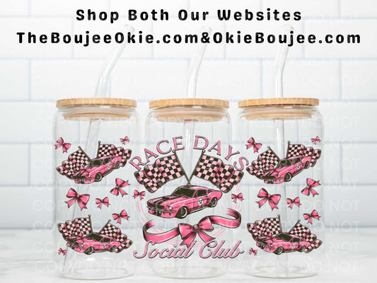 Race Days Social Club Double Sided Uv Dtf Wrap