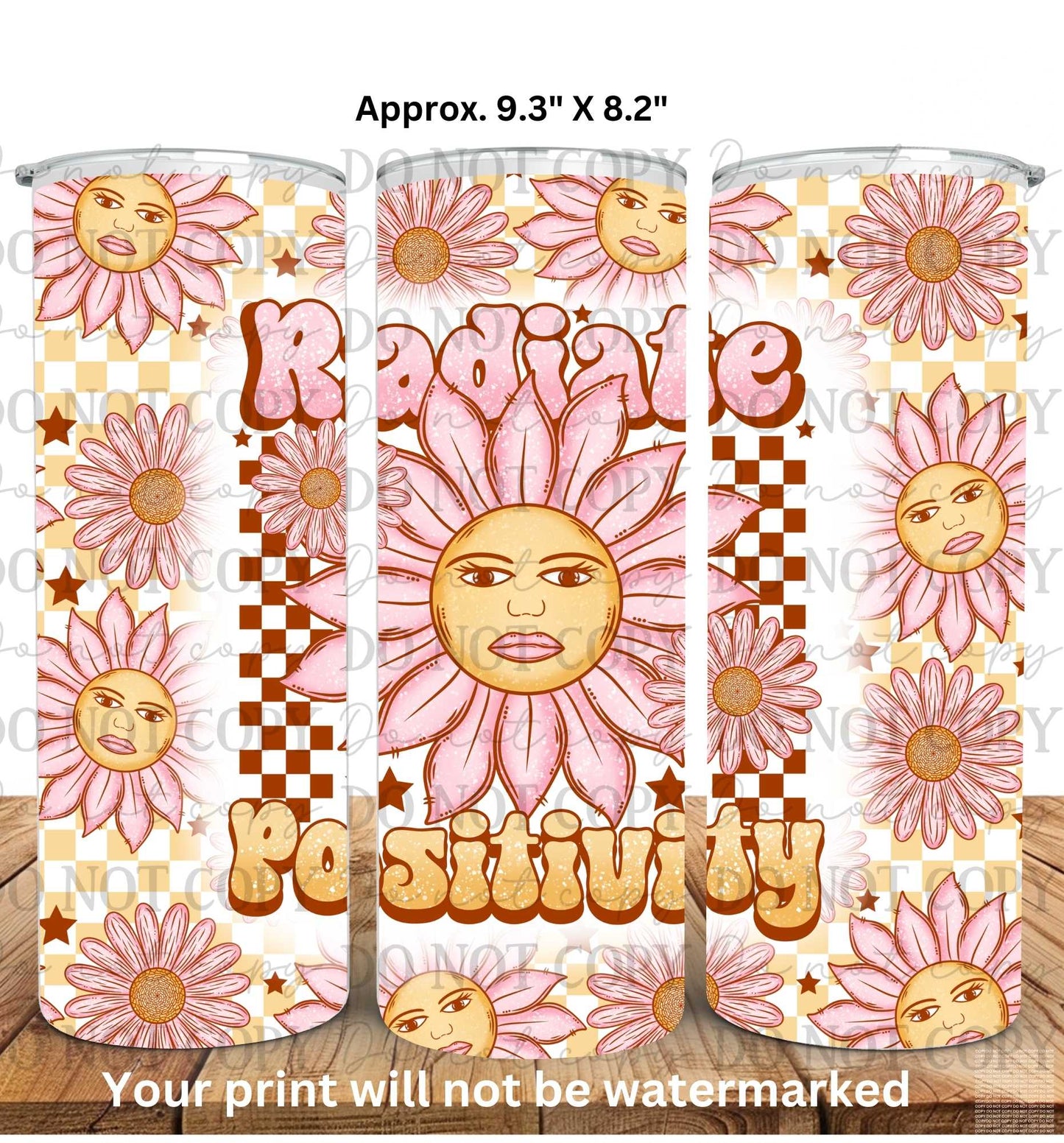 Radiate Positivity 20oz Skinny Tumbler Sublimation Print