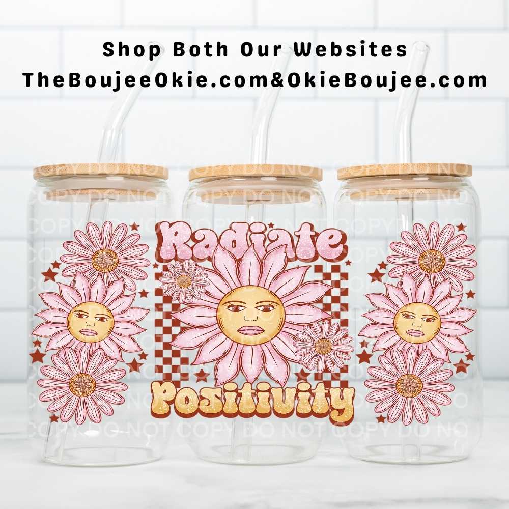 Radiate Positivity Uv Dtf Cup Wrap Double Sided