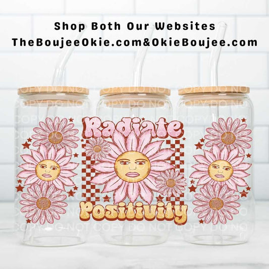 Radiate Positivity Uv Dtf Cup Wrap Double Sided