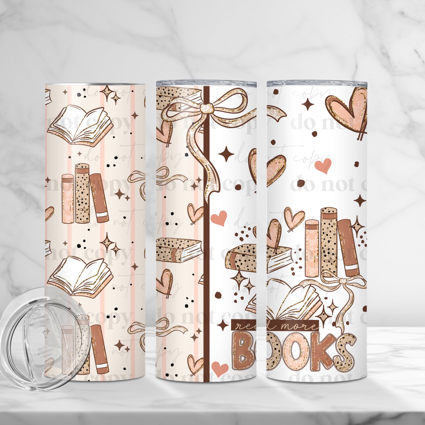 Read More Books 20oz Skinny Tumbler Sublimation Print