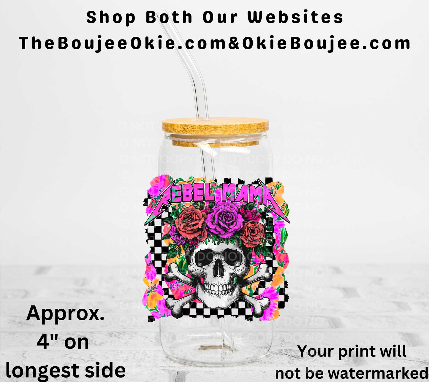 Rebel Mama UV DTF Decal Double Sided