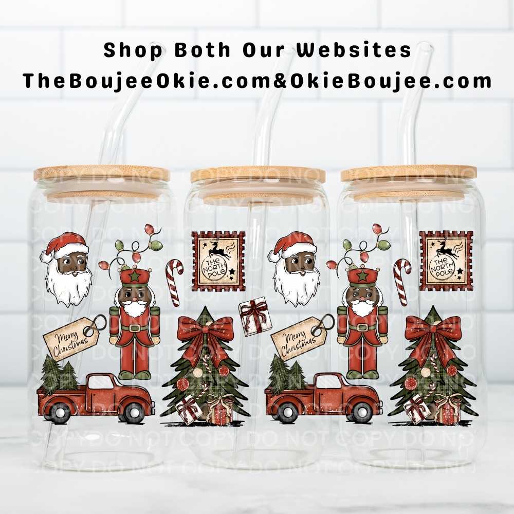 Vintage Christmas Things Uv Dtf Wrap Brown Santa