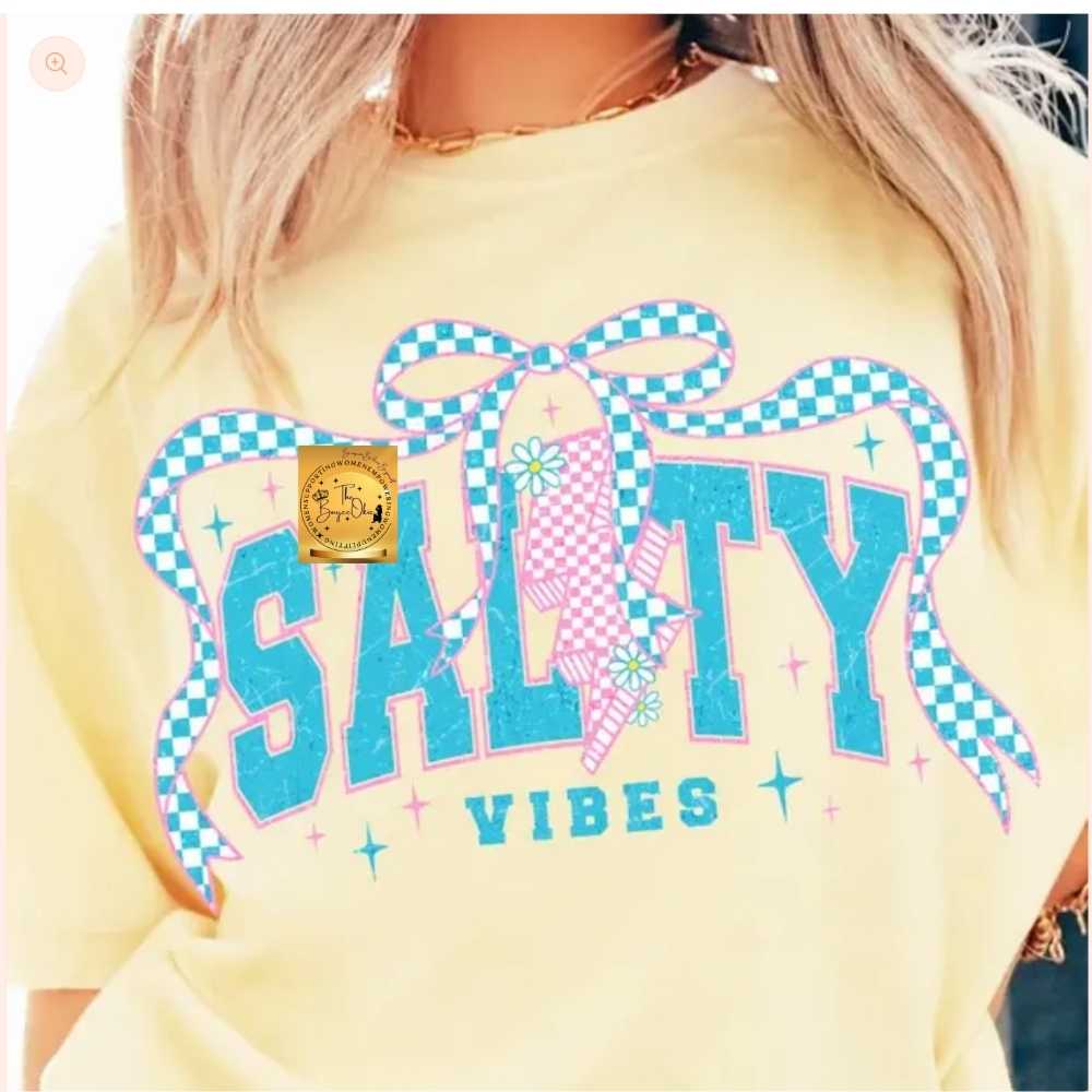 Salty Vibes Clear Film Glitter Screen Print Transfer