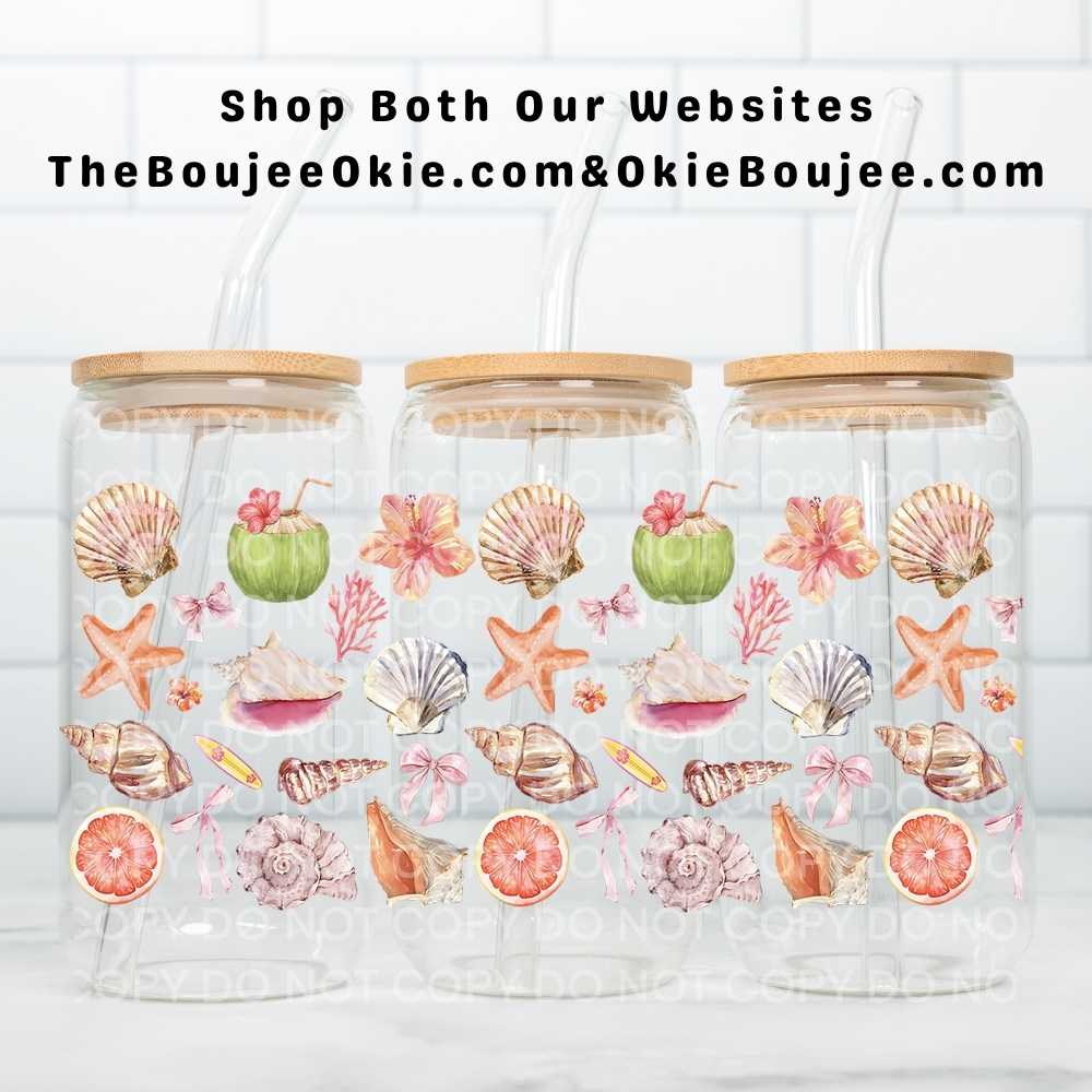 Sea Shells Uv Dtf Cup Wrap Double Sided