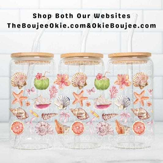Sea Shells Uv Dtf Cup Wrap Double Sided