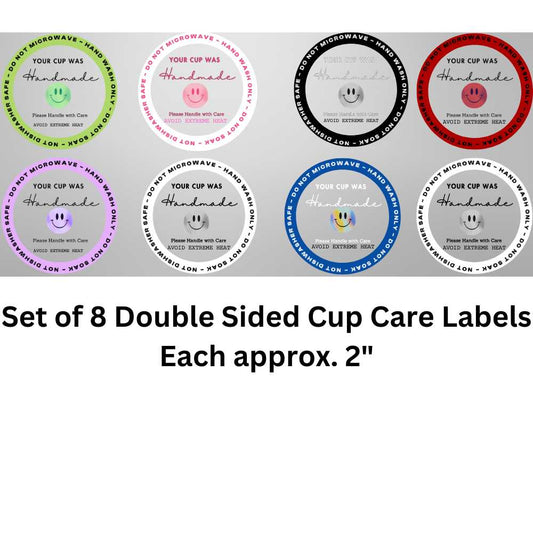 Set of 8 Uv Dtf Cup Care Labels | Double Sided