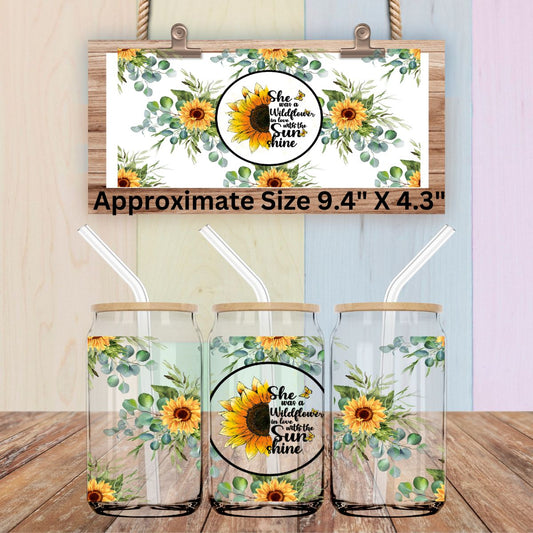 Uv Dtf Wrap She Was A Wildflower In Love With The Sunshine | Sunflowers