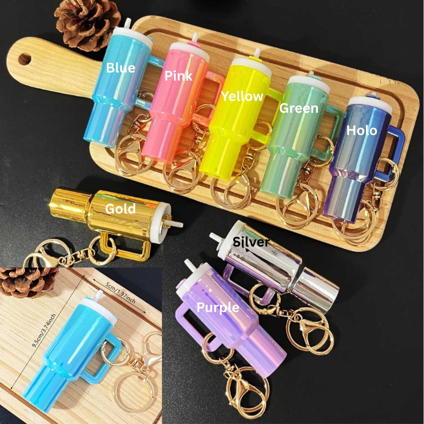 Mini Tumbler Keychain NEW Shiny Colors!