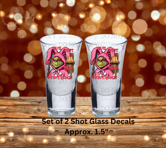 You'll Shoot Your Eye Out Uv Dtf Decal Set of 2 Shot Glass Decal Double Sided