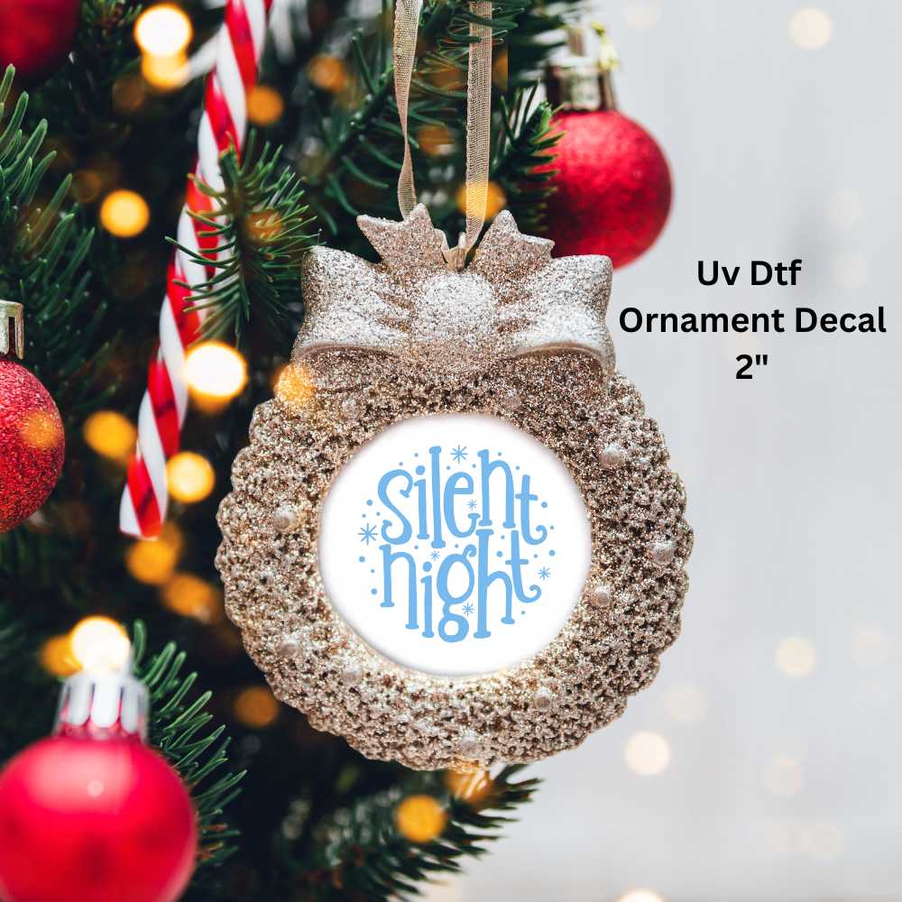 Silent Night Christmas Ornament or Magnet Double-Sided UV DTF Decal