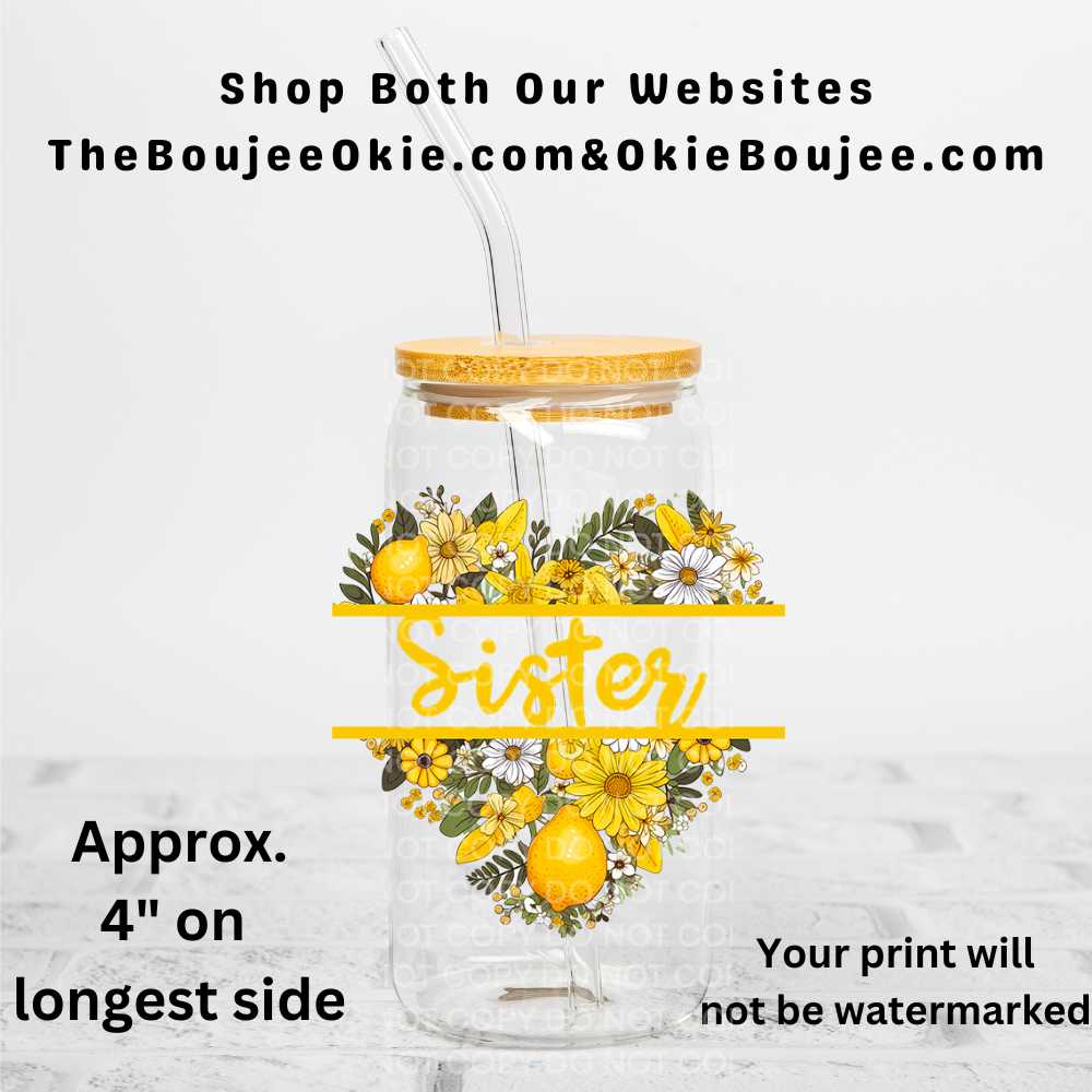 Sister Lemons Design Uv Dtf Decal Double Sided