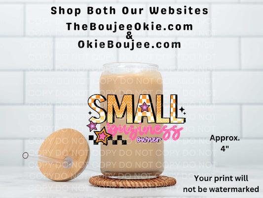 Small Business Owner UV DTF Decal Double Sided