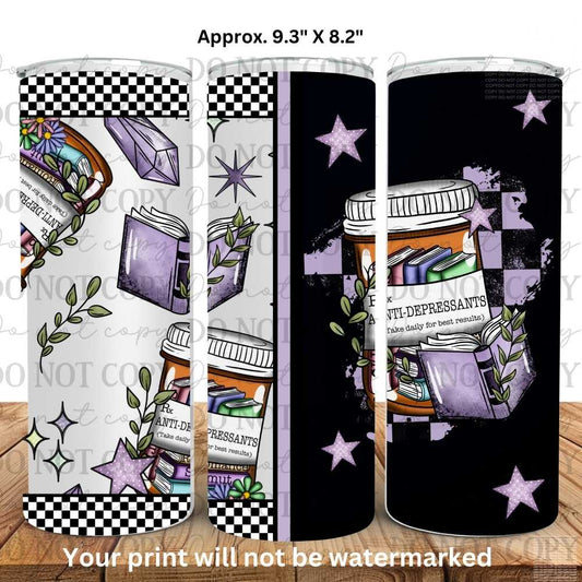 Smut Book Anti Depressants 20oz Skinny Tumbler Sublimation Print