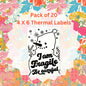 Snowman I Am fragile Pack of 20 Thermal Label Shipping Packaging  Stickers