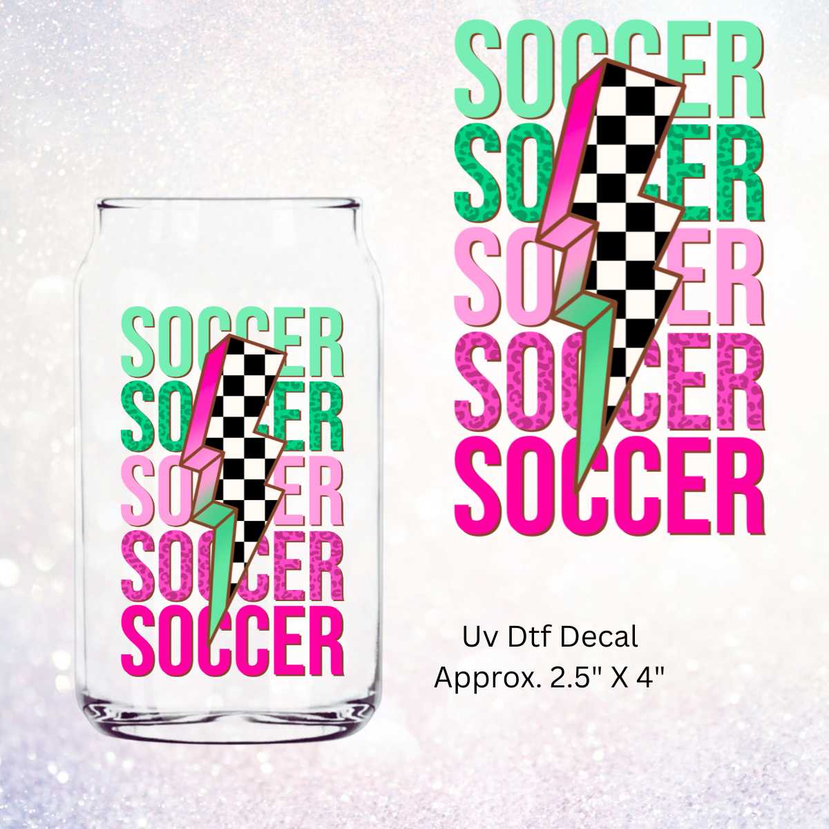 Uv Dtf Decal Soccer Word Art