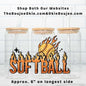 Softball Flames Large Uv Dtf Decal Double Sided