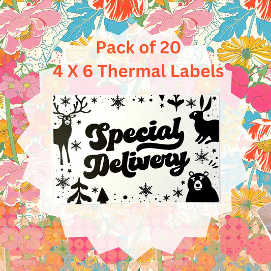 Christmas Special Delivery Pack of 20 Thermal Label Shipping Packaging  Stickers